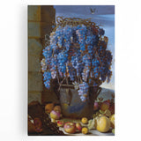 Baroque Still Life with Grapes: Elegant Rococo Wall Art