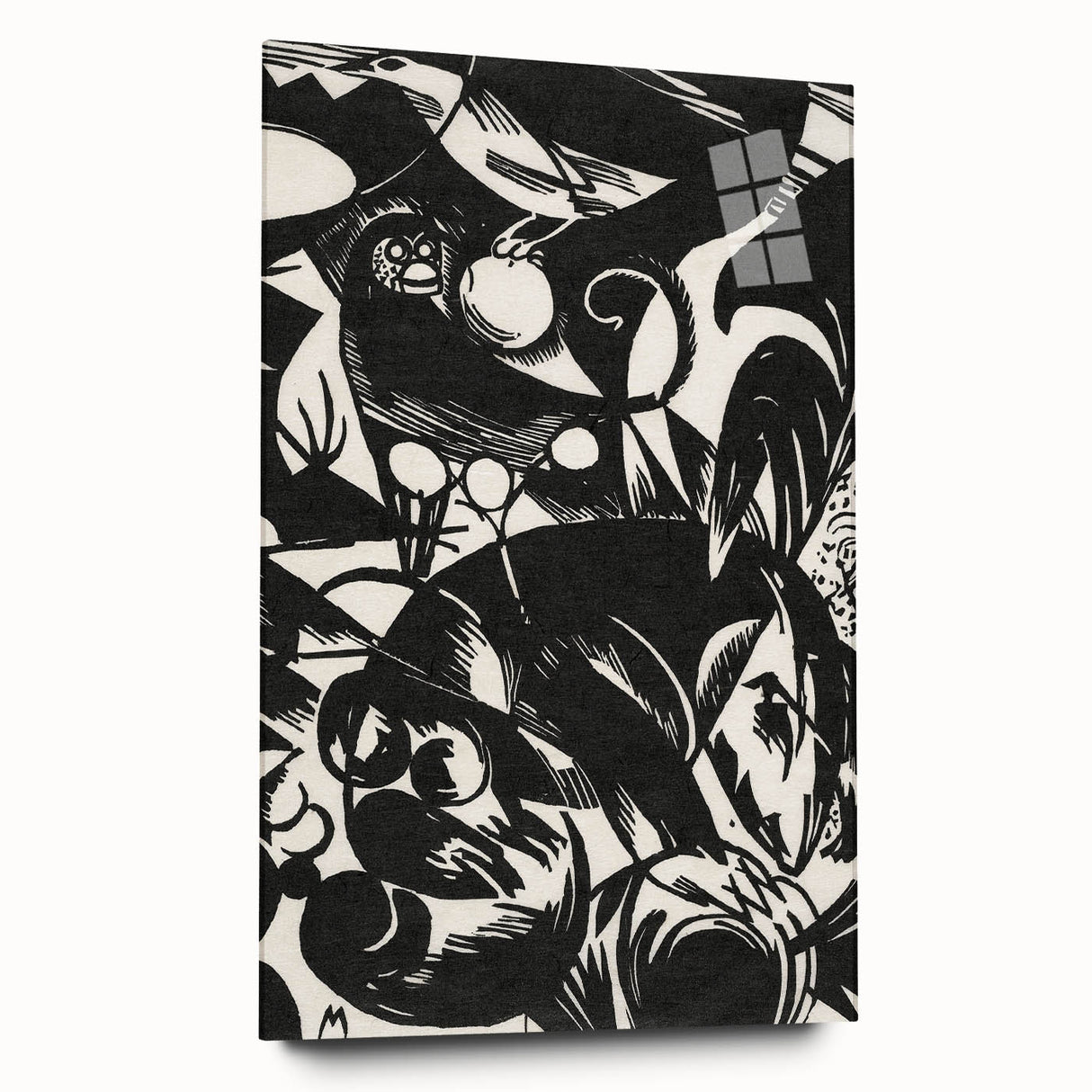 Dynamic Black & White Expressionist Wall Art - Abstract Animal Design