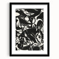 Dynamic Black & White Expressionist Wall Art - Abstract Animal Design