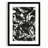 Dynamic Black & White Expressionist Wall Art - Abstract Animal Design