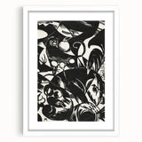 Dynamic Black & White Expressionist Wall Art - Abstract Animal Design