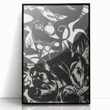 Dynamic Black & White Expressionist Wall Art - Abstract Animal Design