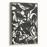 Dynamic Black & White Expressionist Wall Art - Abstract Animal Design