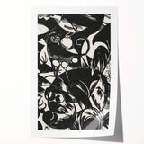 Dynamic Black & White Expressionist Wall Art - Abstract Animal Design