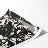 Dynamic Black & White Expressionist Wall Art - Abstract Animal Design