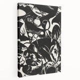 Dynamic Black & White Expressionist Wall Art - Abstract Animal Design