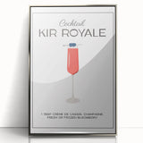 Mid-century modernist art depicting food and drinks in muted colors on a framed acrylic, ideal for nursery wall art.