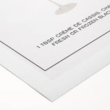 Art deco poster featuring a stylized cocktail glass in bold black and white, printed on rolled canvas.