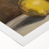 Art Deco poster featuring an assortment of fruits in vibrant colors on rolled canvas, ideal for dining room wall art.