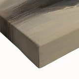 Large art of a close-up landscape painting featuring fruits in black and white on stretched canvas.