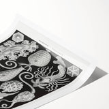 Amphoridea Urnensterne - Intricate Black and White Art Print by Ernst Haeckel