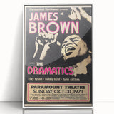 James Brown Retro Wall Art – Vintage 1971 Paramount Concert Print