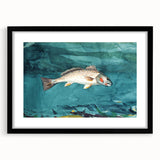 Realism Art Prints - Channel Bass by Winslow Homer Underwater Fish Art