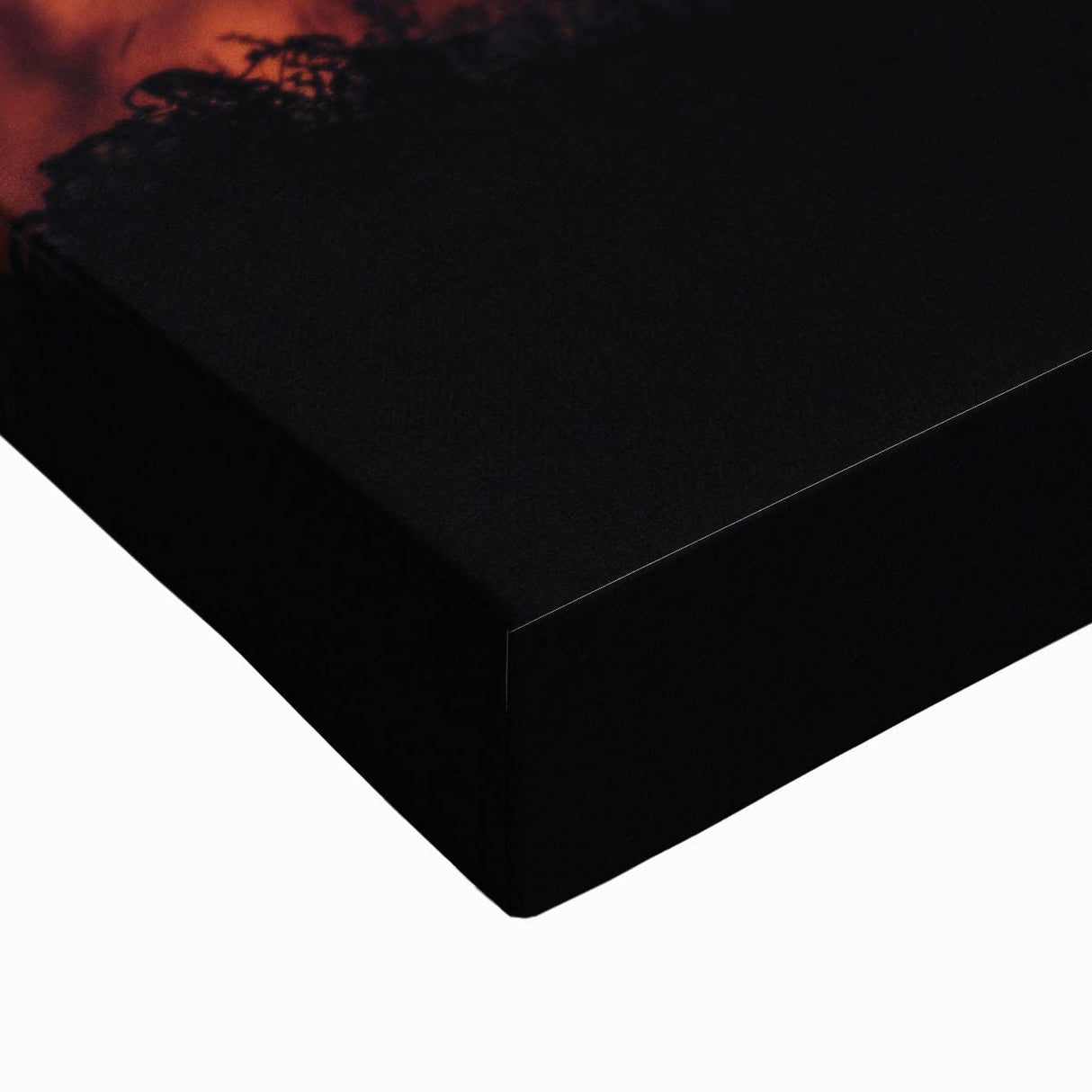 Black and white landscape painting on stretched canvas depicting a serene autumn scene, ideal for bedroom decor.