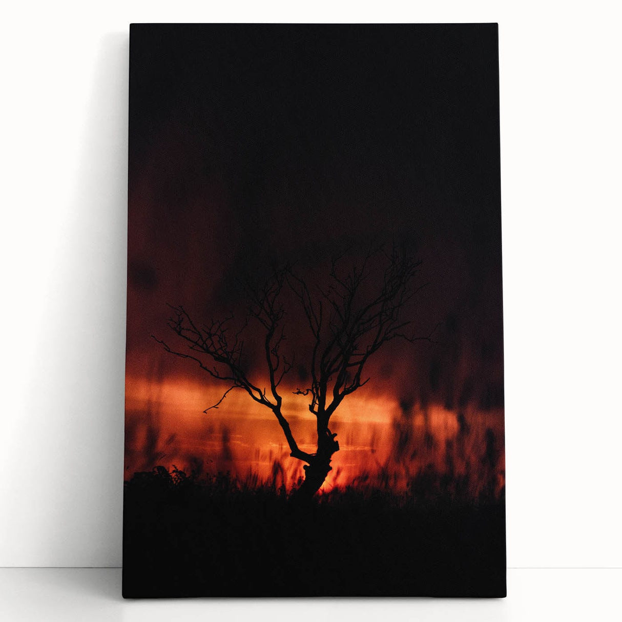 Large black and white abstract canvas depicting swirling patterns, ideal for kitchen wall art or bedroom ambiance.