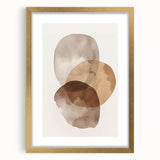 Framed Dining Room Prints – Earthy Brown and Beige Abstract Art