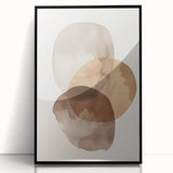Framed Dining Room Prints – Earthy Brown and Beige Abstract Art