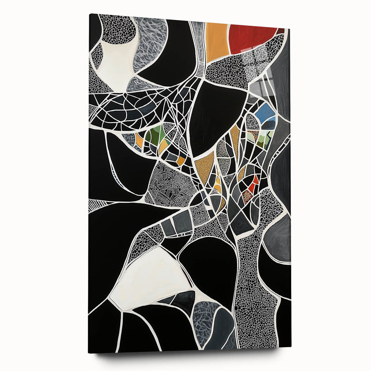 Modern Abstract Mosaic Living Room Wall Art - Large Canvas Print