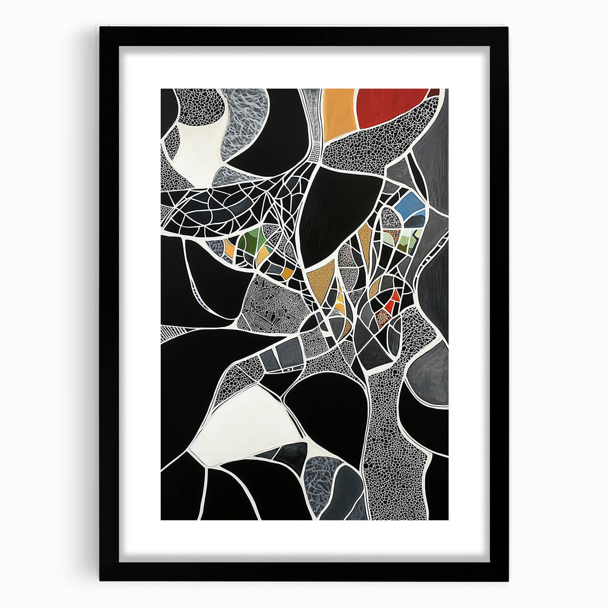 Modern Abstract Mosaic Living Room Wall Art - Large Canvas Print