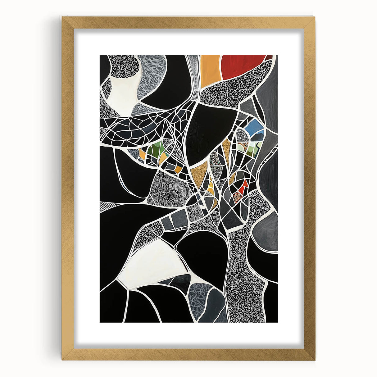 Modern Abstract Mosaic Living Room Wall Art - Large Canvas Print