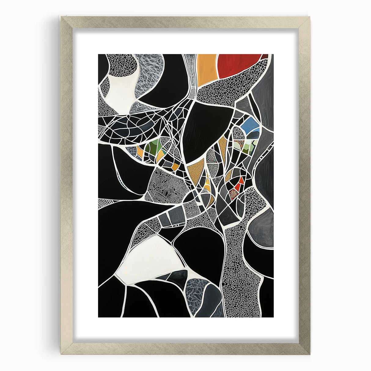 Modern Abstract Mosaic Living Room Wall Art - Large Canvas Print
