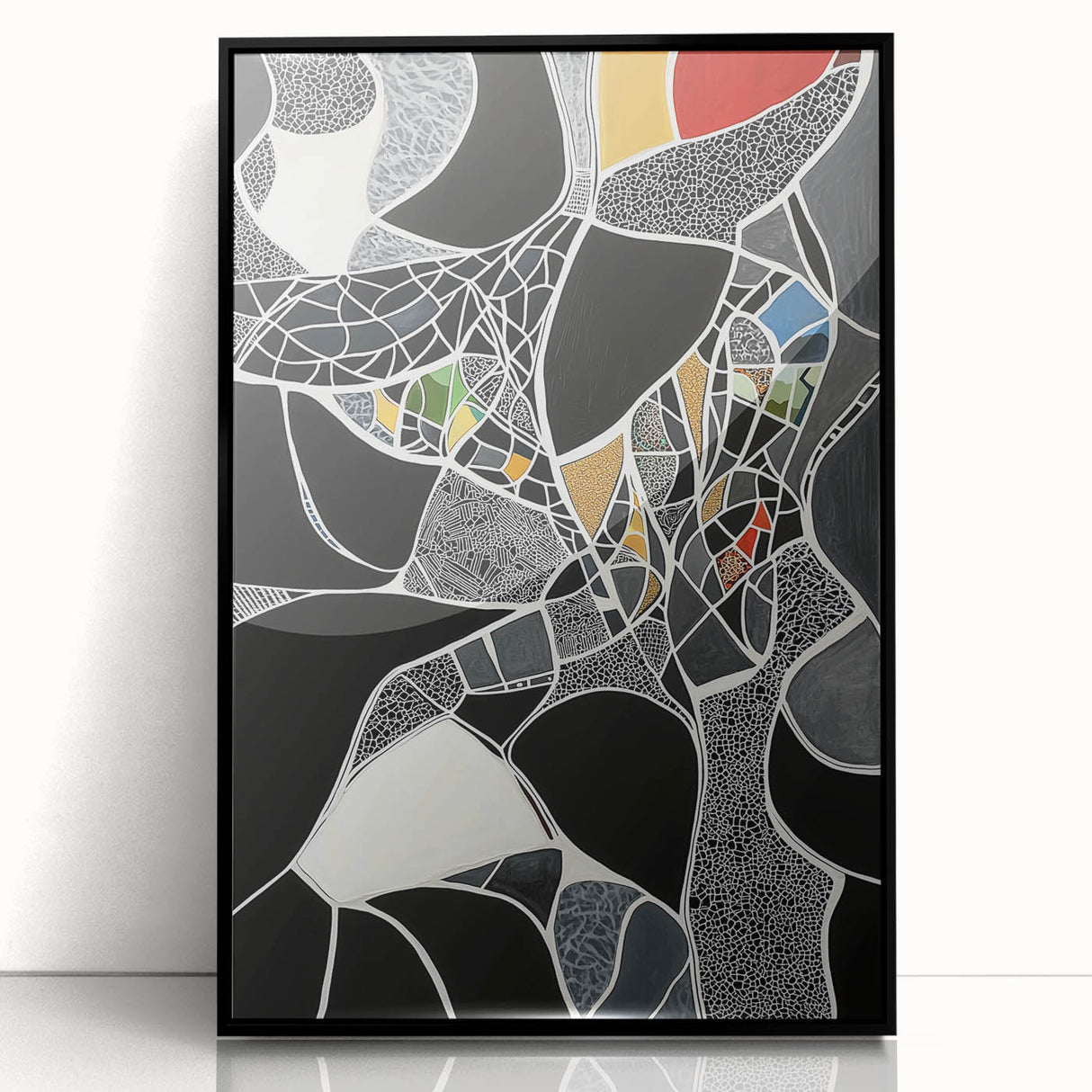 Modern Abstract Mosaic Living Room Wall Art - Large Canvas Print