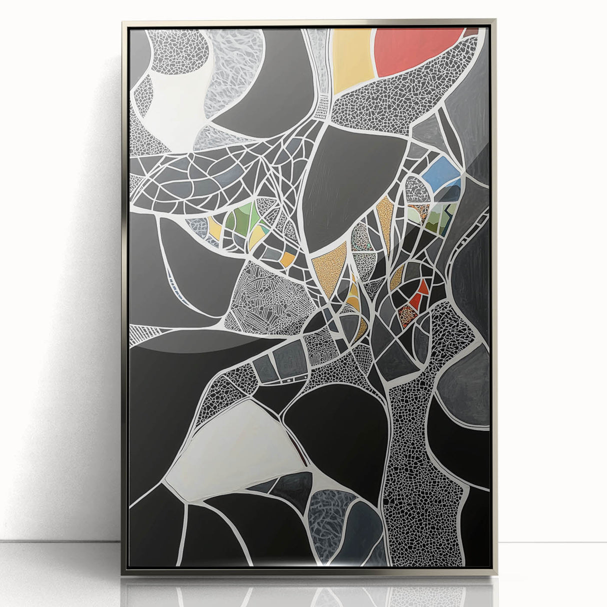 Modern Abstract Mosaic Living Room Wall Art - Large Canvas Print