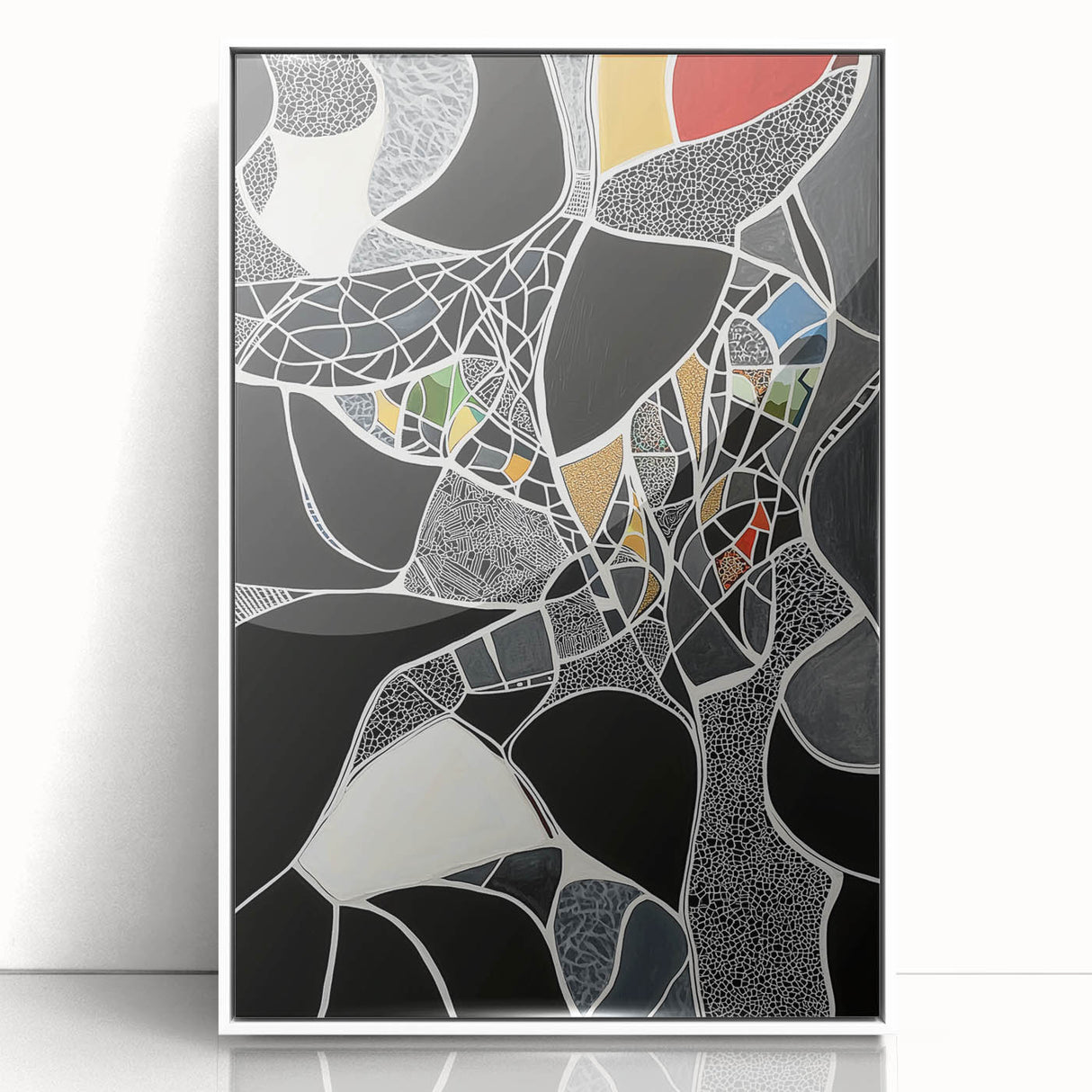 Modern Abstract Mosaic Living Room Wall Art - Large Canvas Print