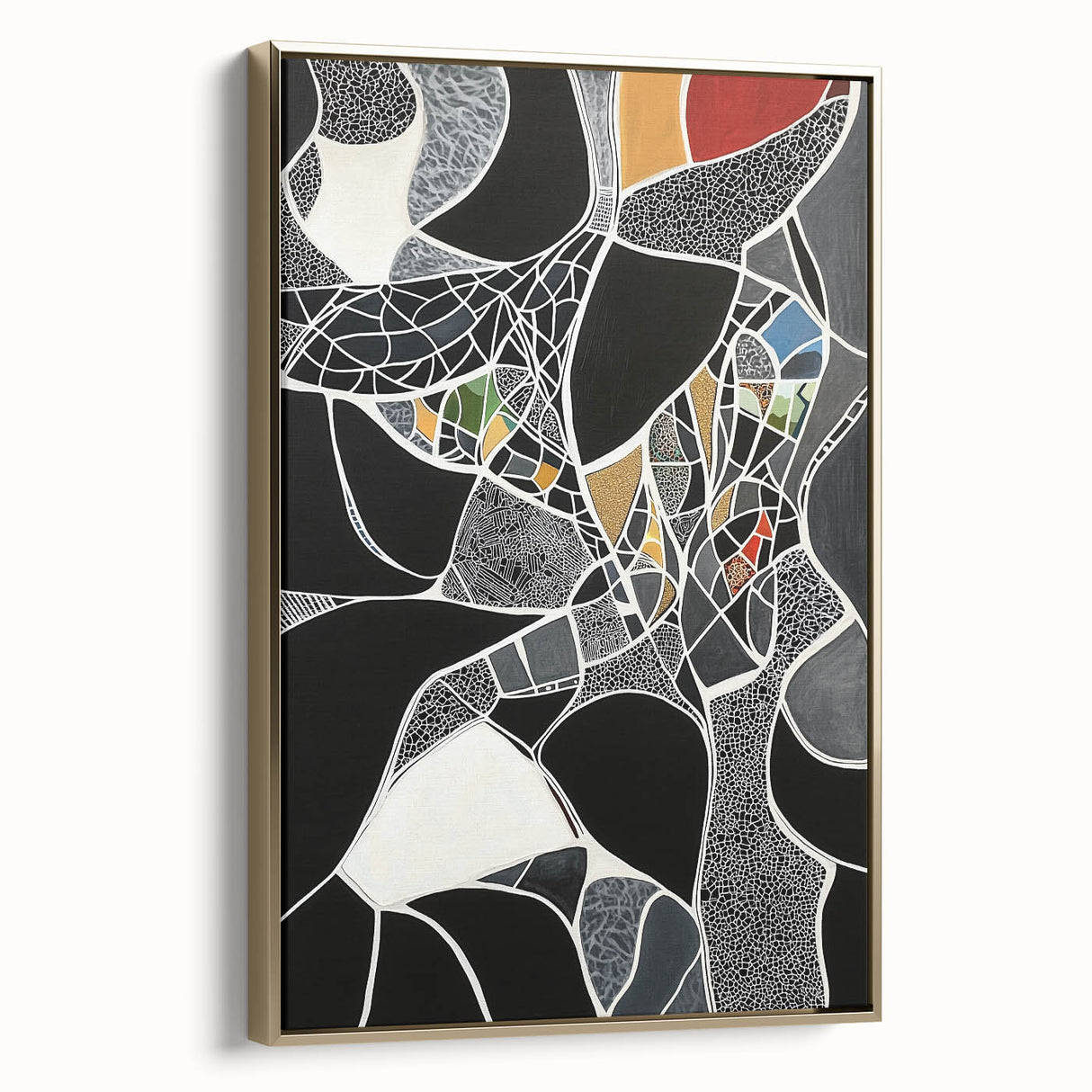 Modern Abstract Mosaic Living Room Wall Art - Large Canvas Print