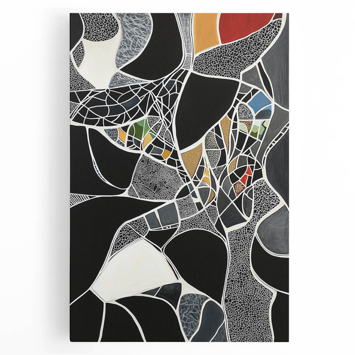 Modern Abstract Mosaic Living Room Wall Art - Large Canvas Print