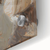 Close-up of an abstract figurative acrylic painting in vibrant colors, showcasing intricate textures and shapes, ideal for modern art enthusiasts and home decor.