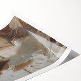 Abstract figurative rolled print showcasing vibrant colors and dynamic shapes, ideal for modern decor. Packaged securely in a durable cardboard tube.