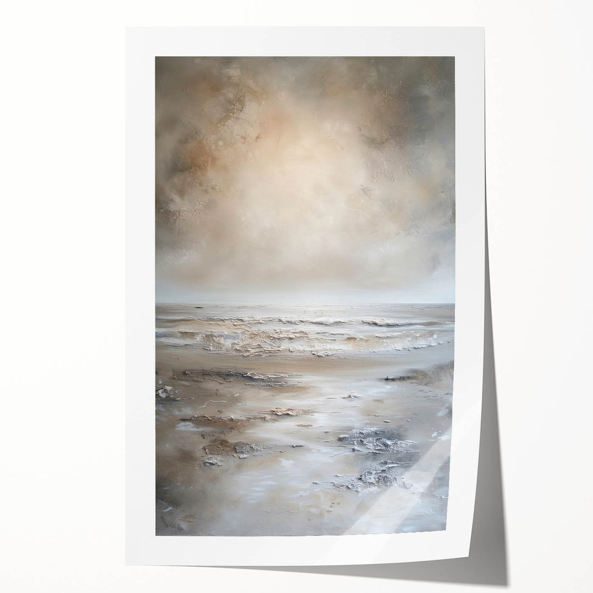 Abstract landscape wall art print showcasing vibrant colors and fluid shapes, rolled for easy shipping in a durable cardboard tube, perfect for modern decor.
