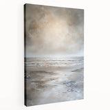 Stretched canvas featuring an abstract landscape design with vibrant colors and textured details, showcasing a serene view perfect for modern home decor.