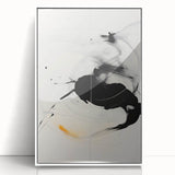 Framed abstract minimalist wall art featuring a white background with delicate geometric shapes, perfect for modern home decor, adding a touch of elegance and tranquility.