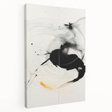 Abstract minimalist wall art on stretched canvas, showcasing soft pastel colors and geometric shapes, ideal for modern home decor. The side view highlights its depth and texture, perfect for enhancing any living space.