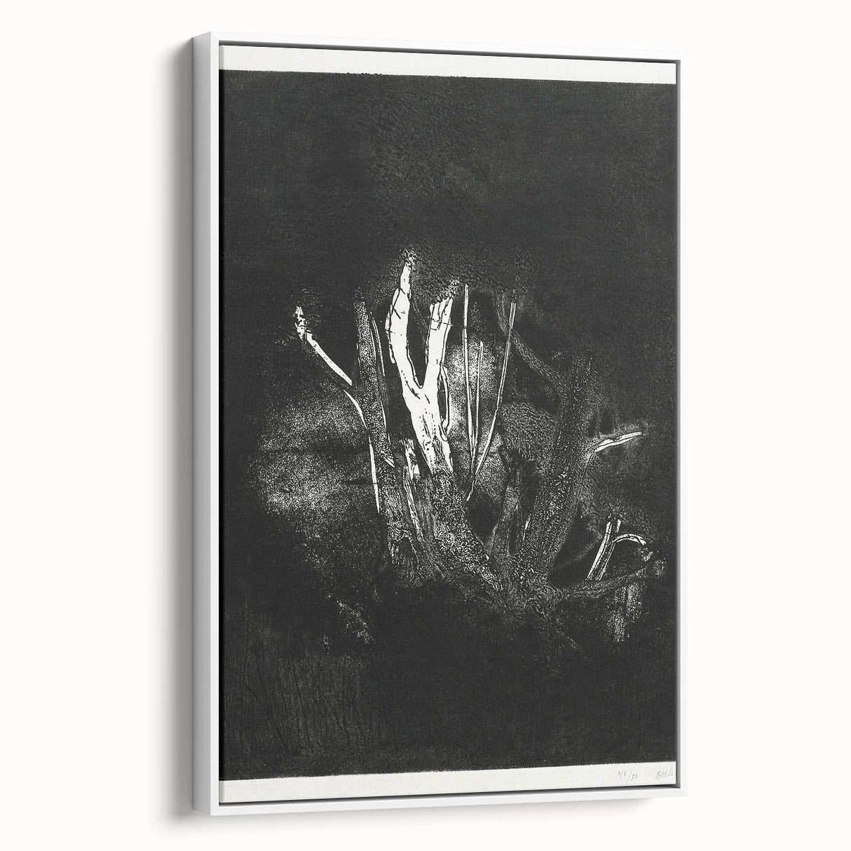 Moody Black & White Expressionist Wall Art - Abstract Tree Design