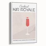 Extra large framed canvas vintage poster art of assorted colorful beverages on a black background.