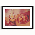 Still Life with Lamp - Warm Modern Wall Art in Red and Orange Tones