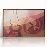 Still Life with Lamp - Warm Modern Wall Art in Red and Orange Tones