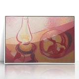 Still Life with Lamp - Warm Modern Wall Art in Red and Orange Tones