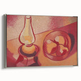 Still Life with Lamp - Warm Modern Wall Art in Red and Orange Tones