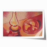Still Life with Lamp - Warm Modern Wall Art in Red and Orange Tones