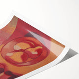 Still Life with Lamp - Warm Modern Wall Art in Red and Orange Tones