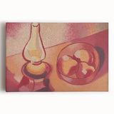 Still Life with Lamp - Warm Modern Wall Art in Red and Orange Tones