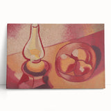Still Life with Lamp - Warm Modern Wall Art in Red and Orange Tones