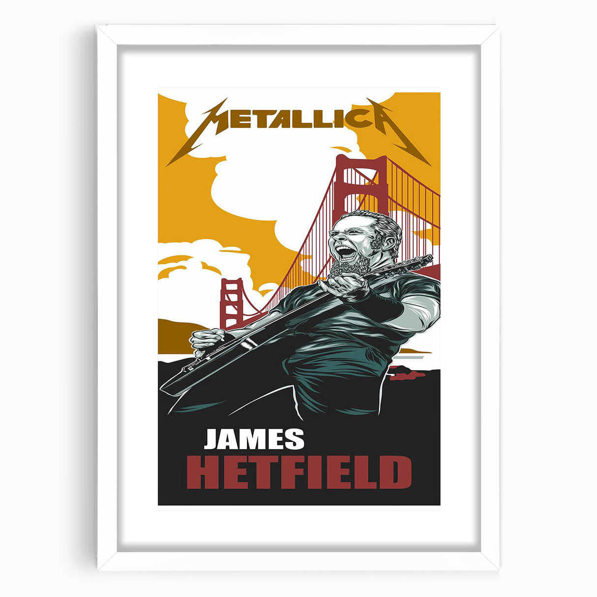 Metallica Retro Wall Art – Vintage James Hetfield Concert Print