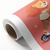 Lion on Scooter Illustration for Kids -  Playroom Wall Art