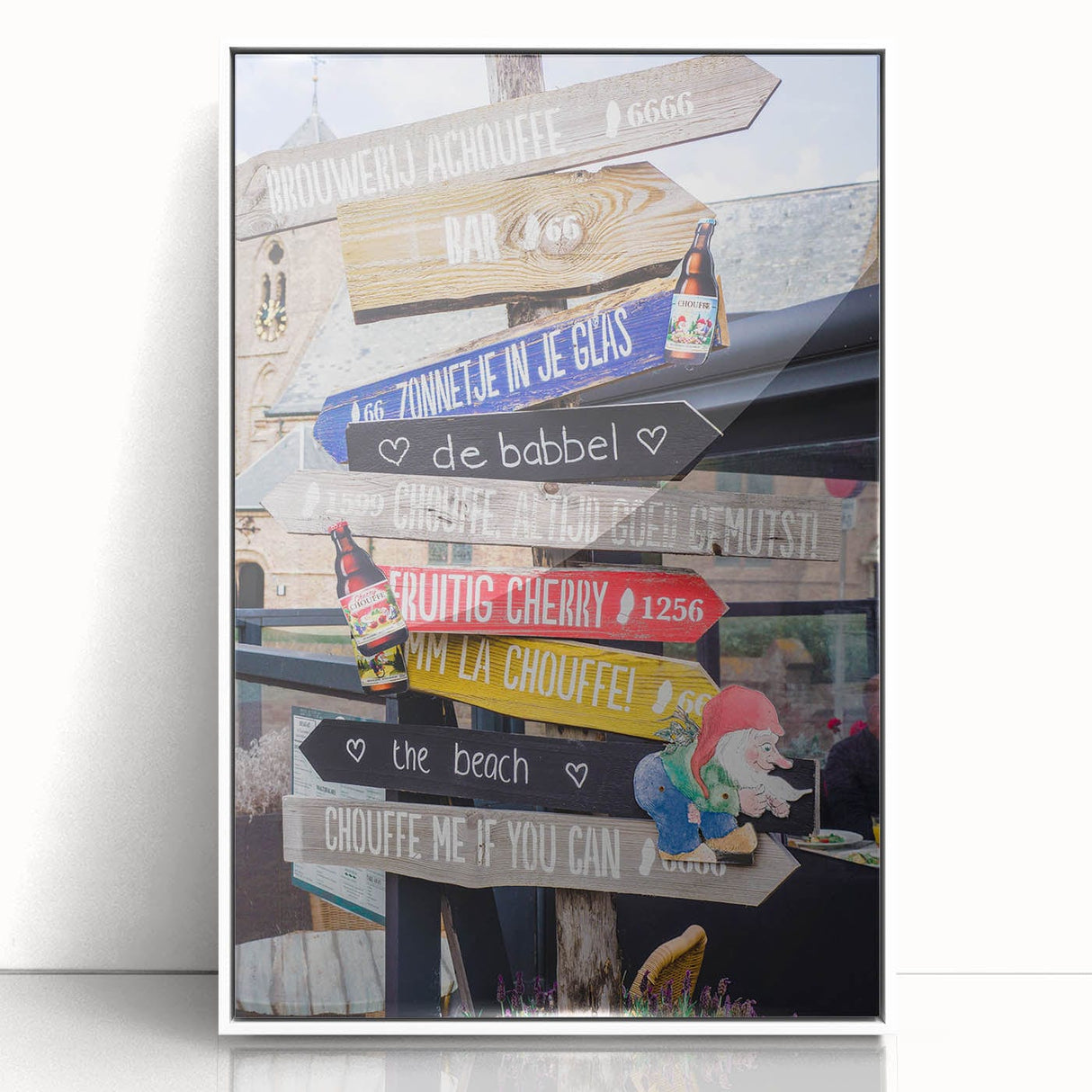 Art deco poster featuring an autumnal scene with orange and brown hues on white acrylic, ideal for nursery wall art.