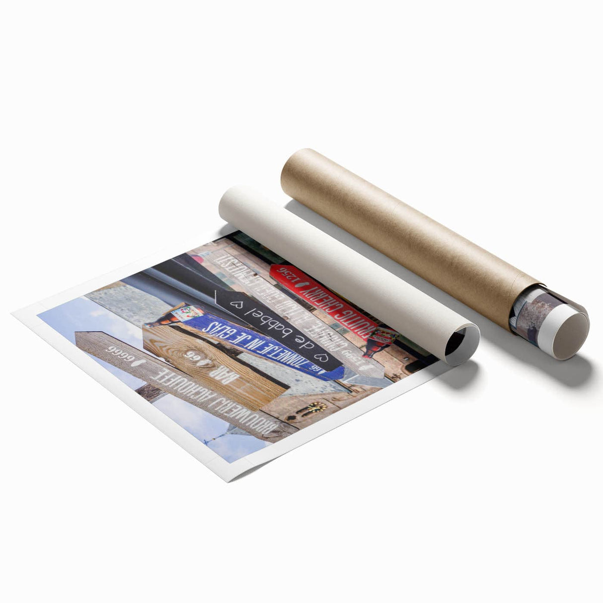 Extra large rolled print featuring autumnal floral art in muted orange and brown tones, ideal for classy bathroom wall art.